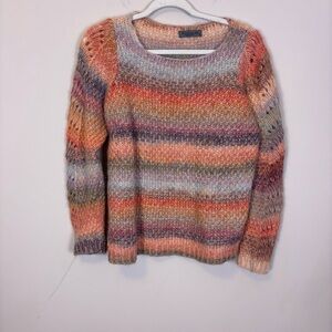 Elsamanda Vibrant Multicolor Knit Alpaca &‎ Wool Blend Sweater Medium